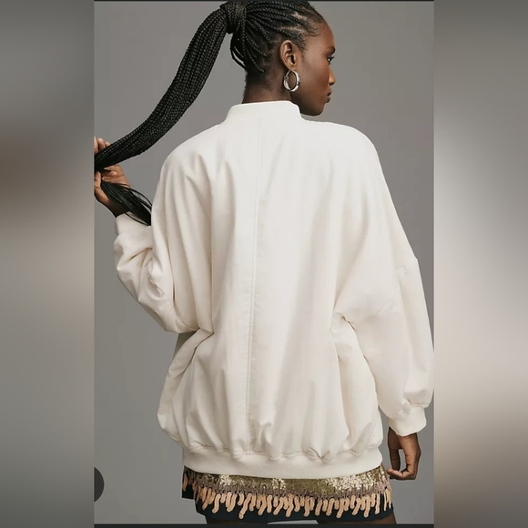 Anthropologie NWT Oversized Bomber Jacket | Cream | $138 | No Longer Sold - Picture 5 of 7